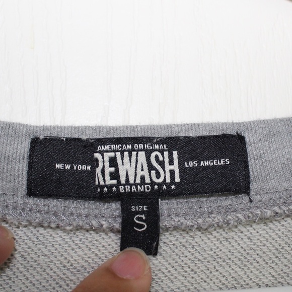 Rewash All Gray Long Sleeve Crew Neck Fringe Design Sweater - Size Small - Picture 7 of 7